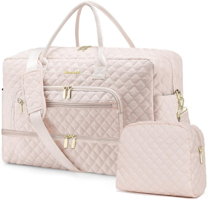 Large Travel Weekender Tote Bag With Wet Pocket