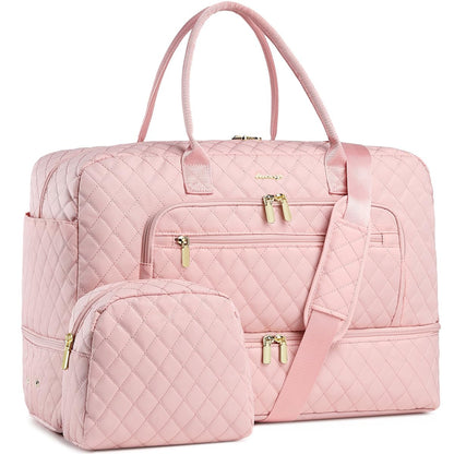 Large Travel Weekender Tote Bag With Wet Pocket