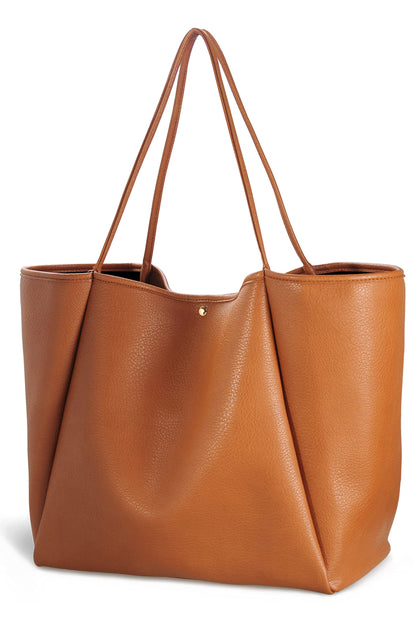 Oversized Leather Weekender Tote Bag