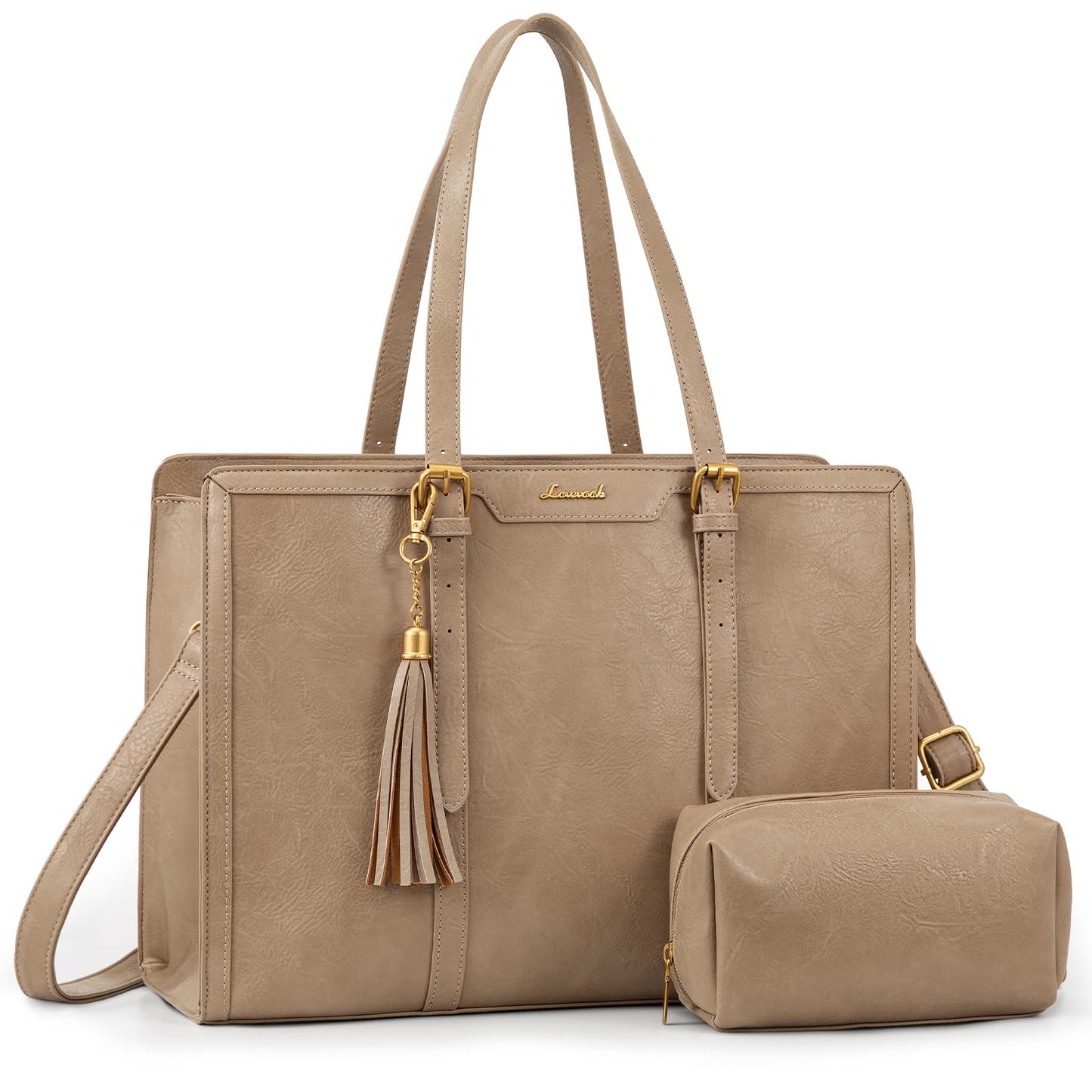 Vintage Leather Laptop Tote Bag