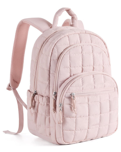 Quilted Laptop Backpack With Water-Resistant Design