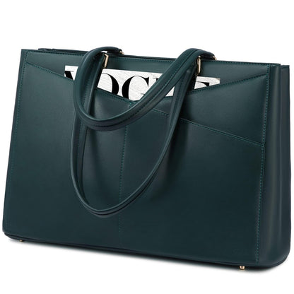 Waterproof Leather Laptop Tote Bag
