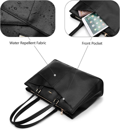 Waterproof Leather Laptop Tote Bag