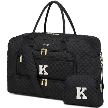 Large Travel Weekender Tote Bag With Wet Pocket