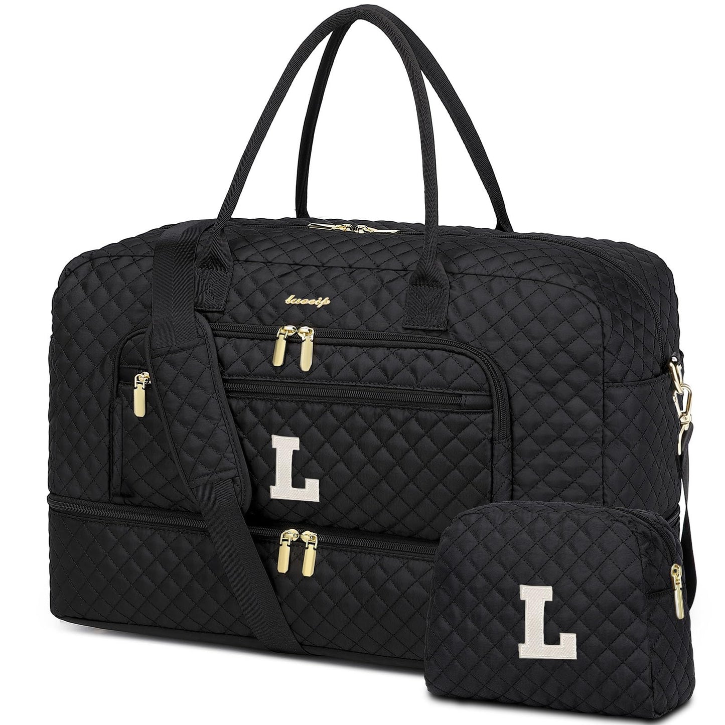 Large Travel Weekender Tote Bag With Wet Pocket