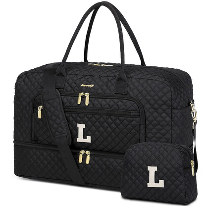 Large Travel Weekender Tote Bag With Wet Pocket
