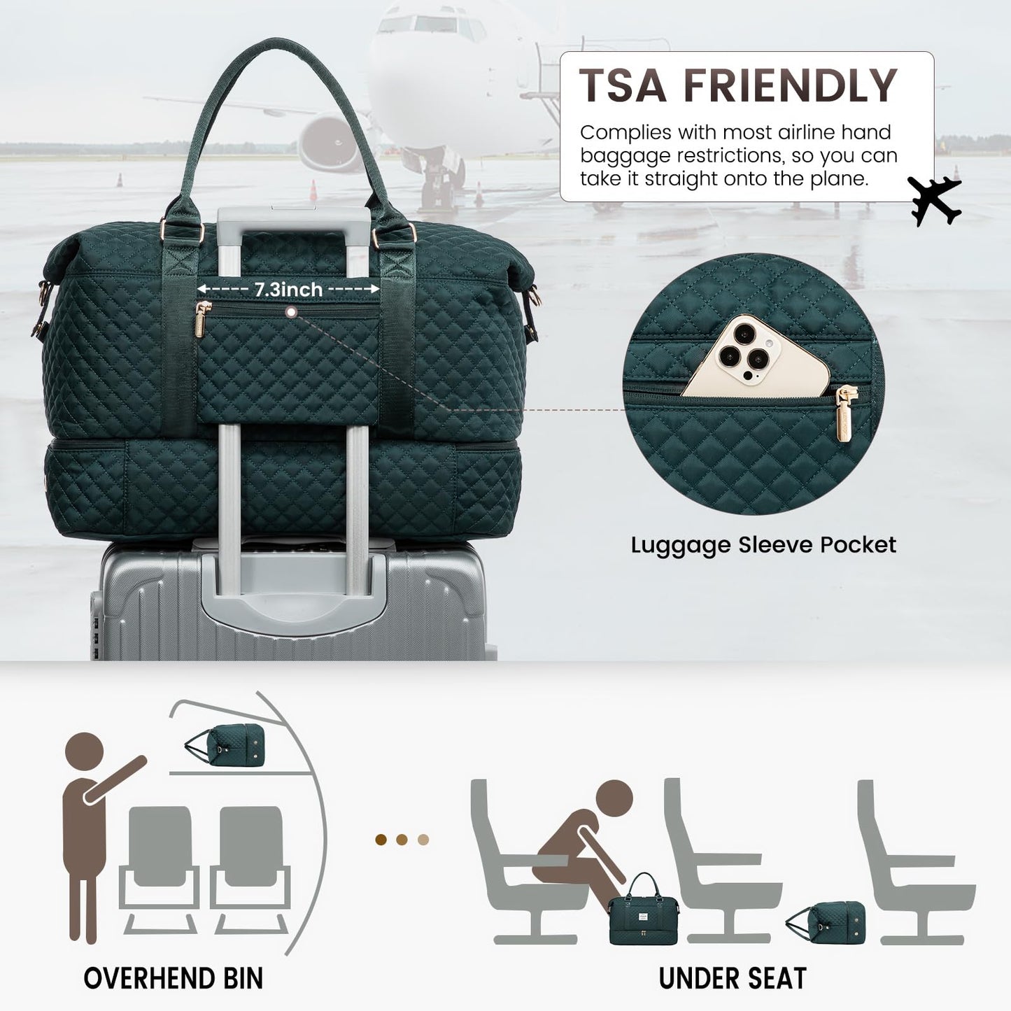 Weekender Travel Bag With Shoe & Wet Pocket