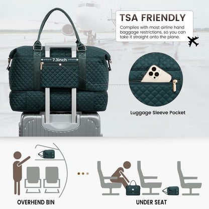 Weekender Travel Bag With Shoe & Wet Pocket
