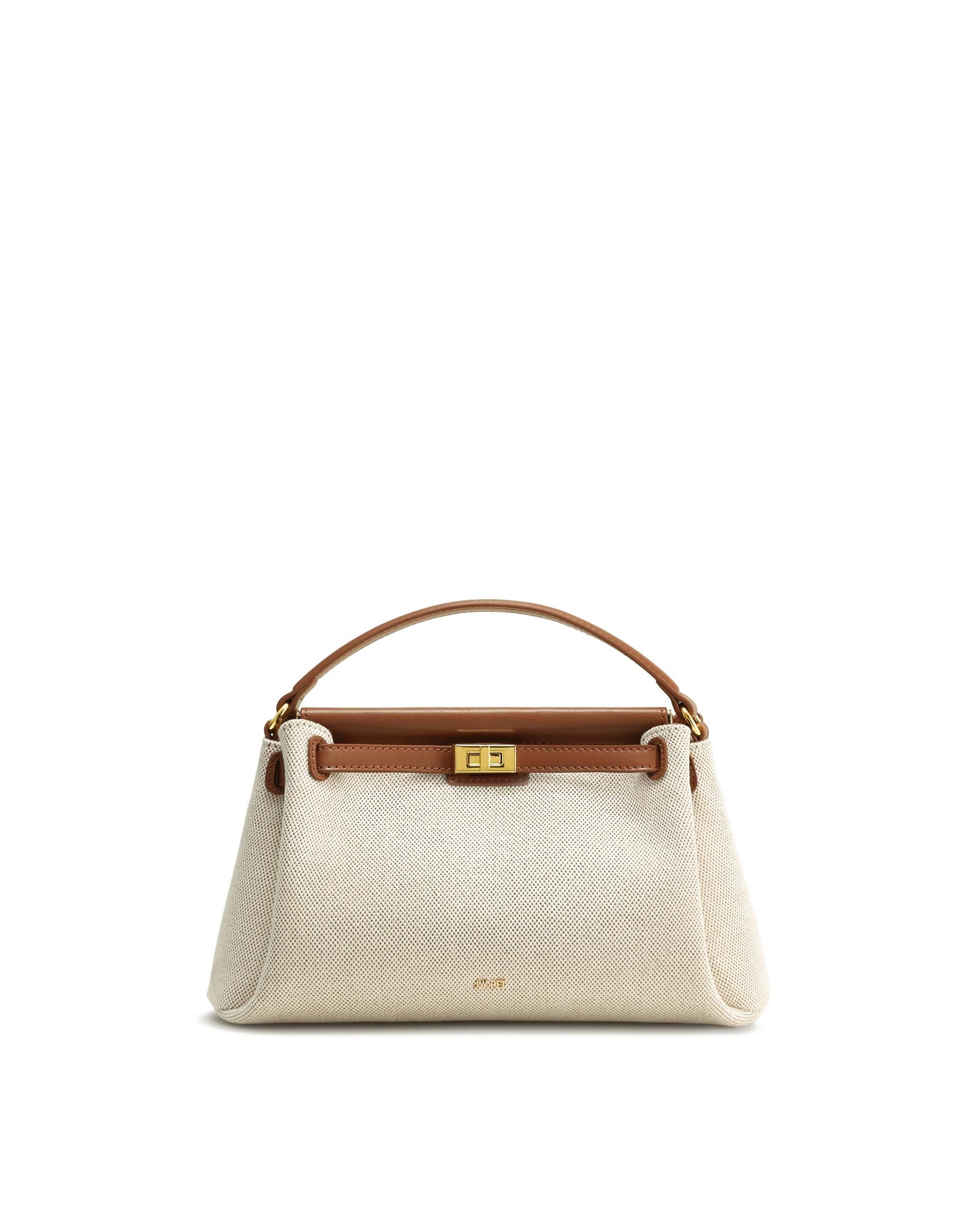 Top Handle Leather Bag With Structured Silhouette