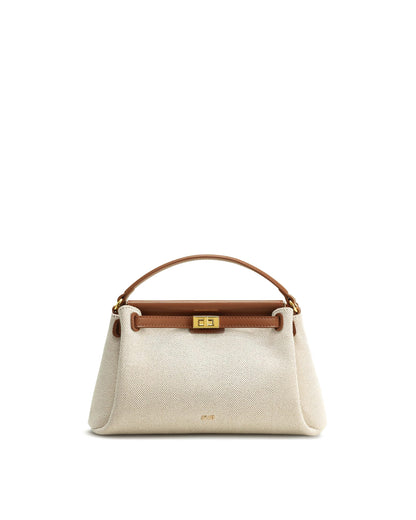 Top Handle Leather Bag With Structured Silhouette