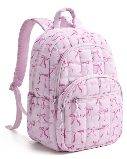 Quilted Laptop Backpack With Water-Resistant Design