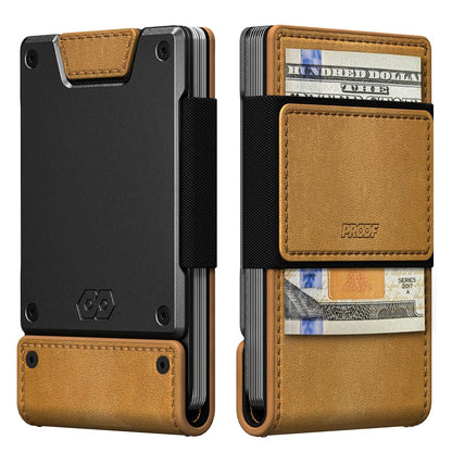Slim RFID Leather Wallet With Card Pull Strap