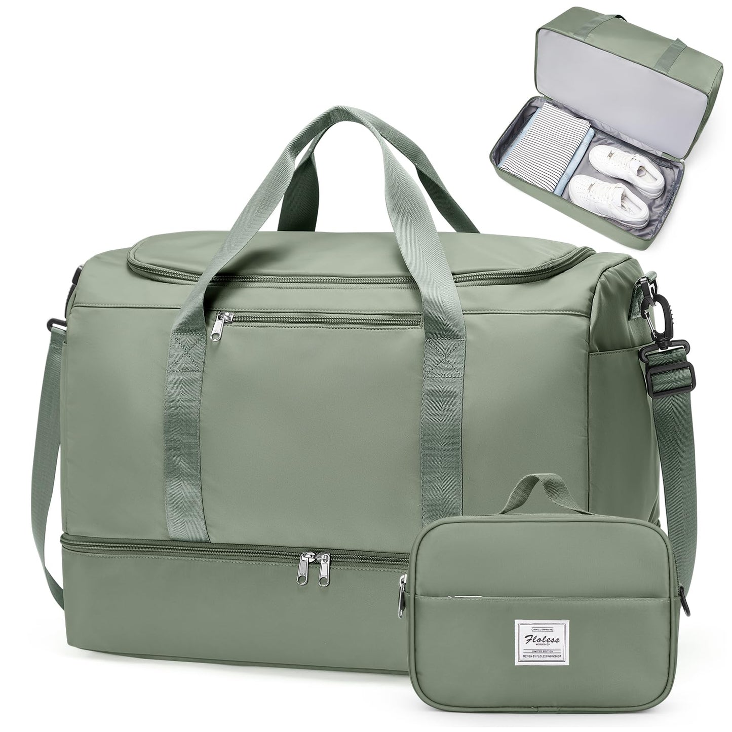 Large Weekender Travel Bag With Shoe Compartment