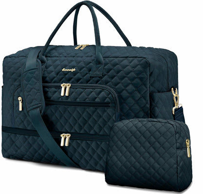 Large Travel Weekender Tote Bag With Wet Pocket