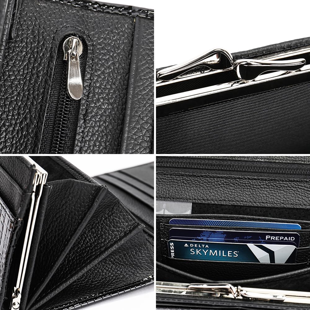 Slim Leather Trifold Wallet With Card Holder