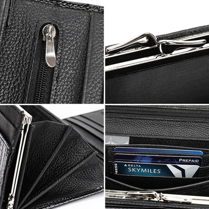 Slim Leather Trifold Wallet With Card Holder