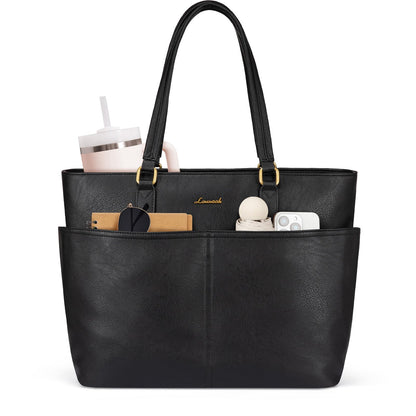 Vintage Leather Work Laptop Tote Bag