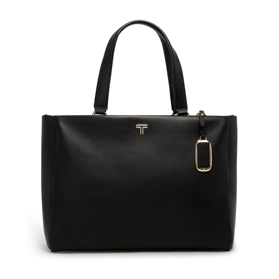 Leather Laptop Tote Bag With Crossbody Strap
