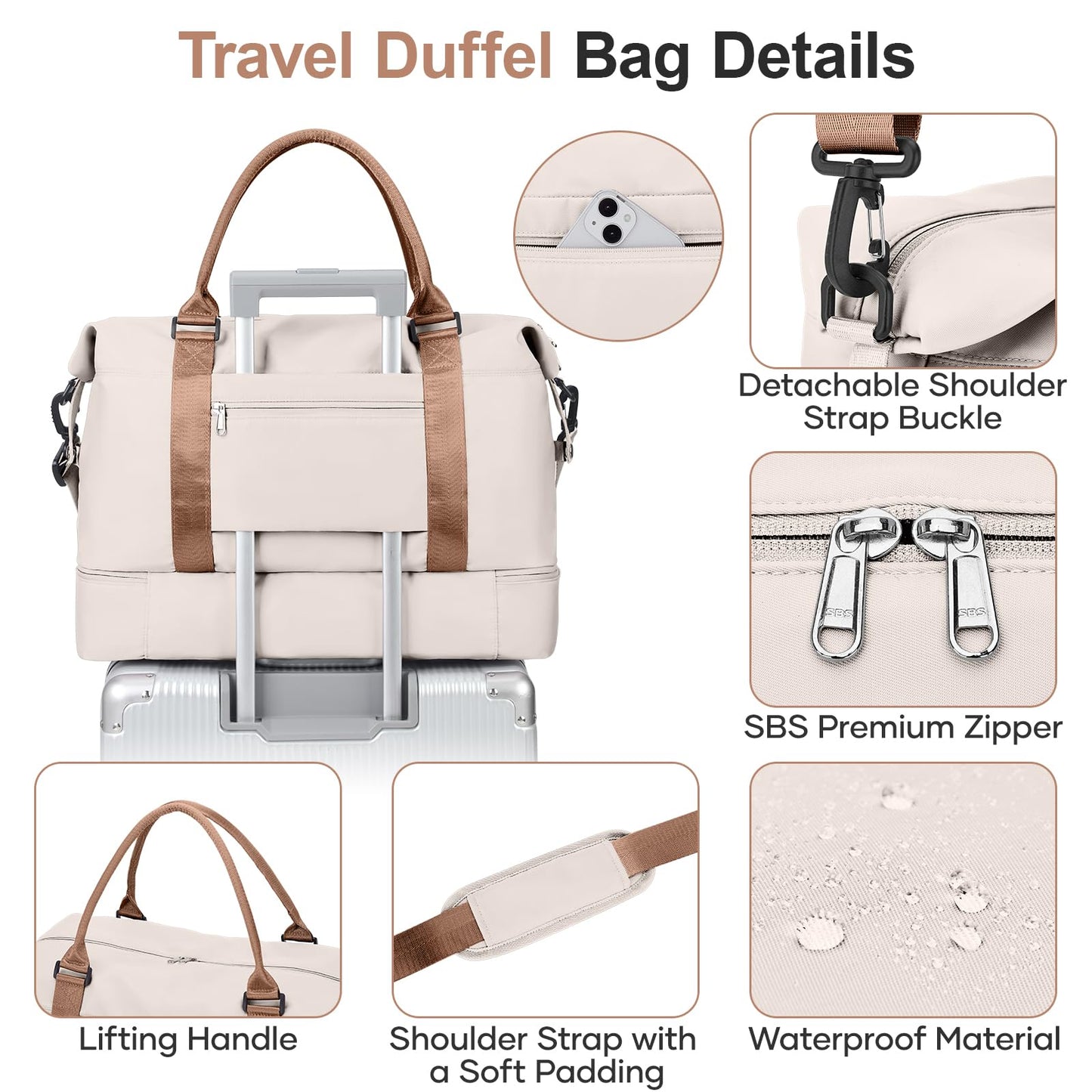 Weekender Travel Bag With Shoe Compartment