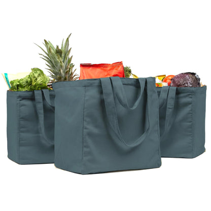 XL Canvas Grocery Tote Bag Set