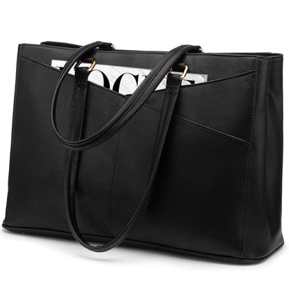 Waterproof Leather Laptop Tote Bag