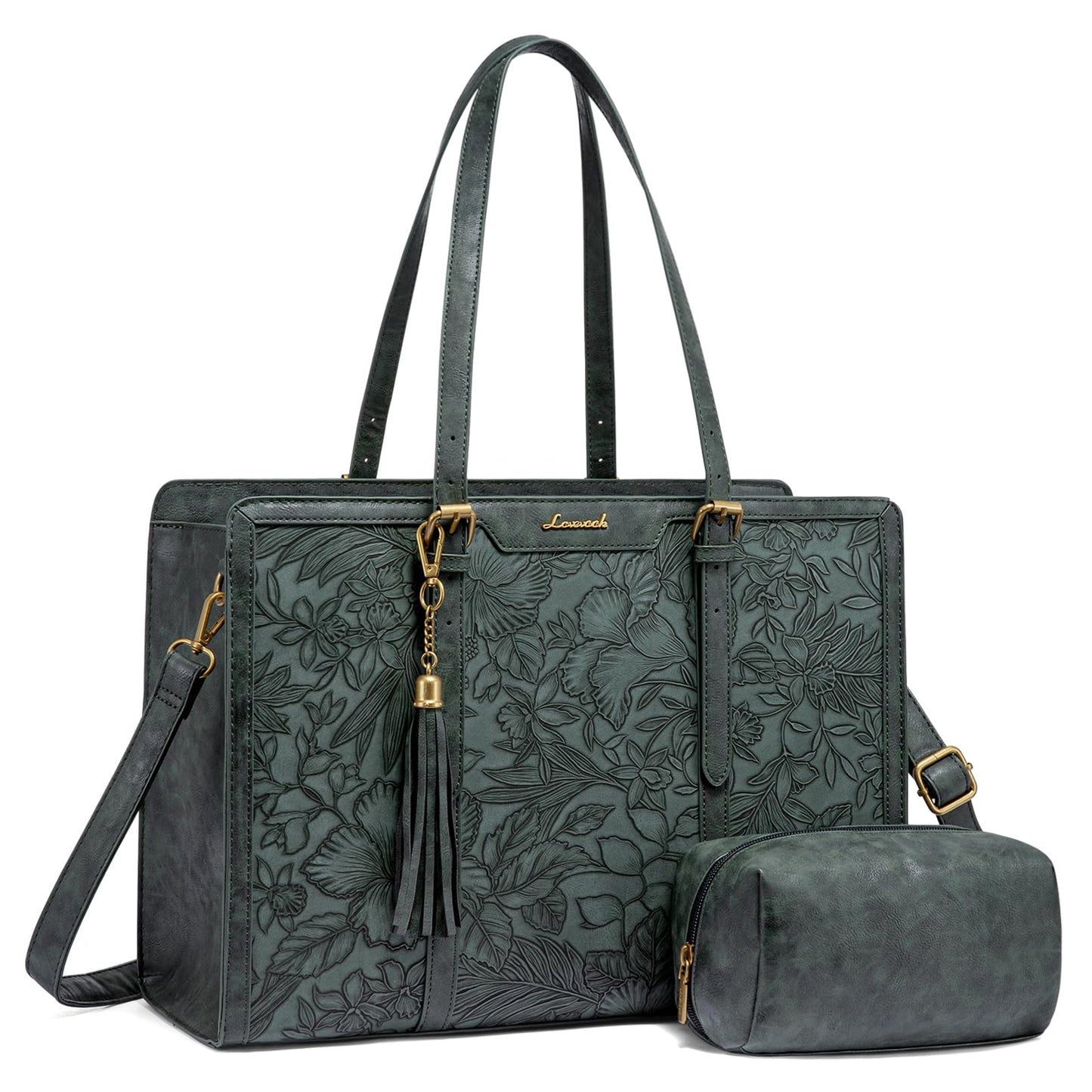 Vintage Leather Laptop Tote Bag
