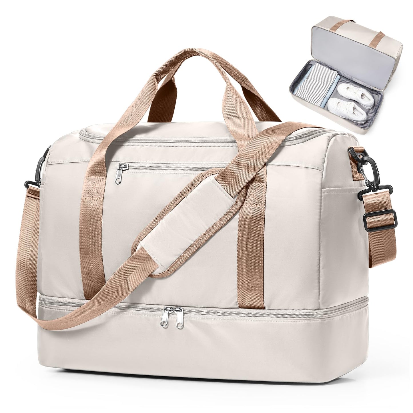 Large Weekender Travel Bag With Shoe Compartment