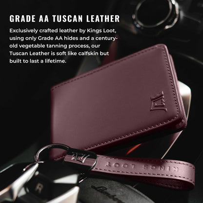 Minimalist Leather Wallet With Cash Pocket & Strap