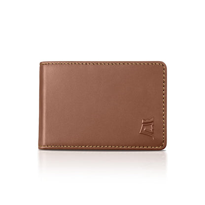 Minimalist Leather Wallet With Cash Pocket & Strap