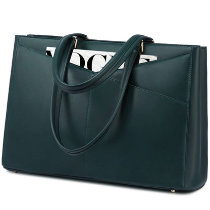 Waterproof Leather Laptop Tote Bag