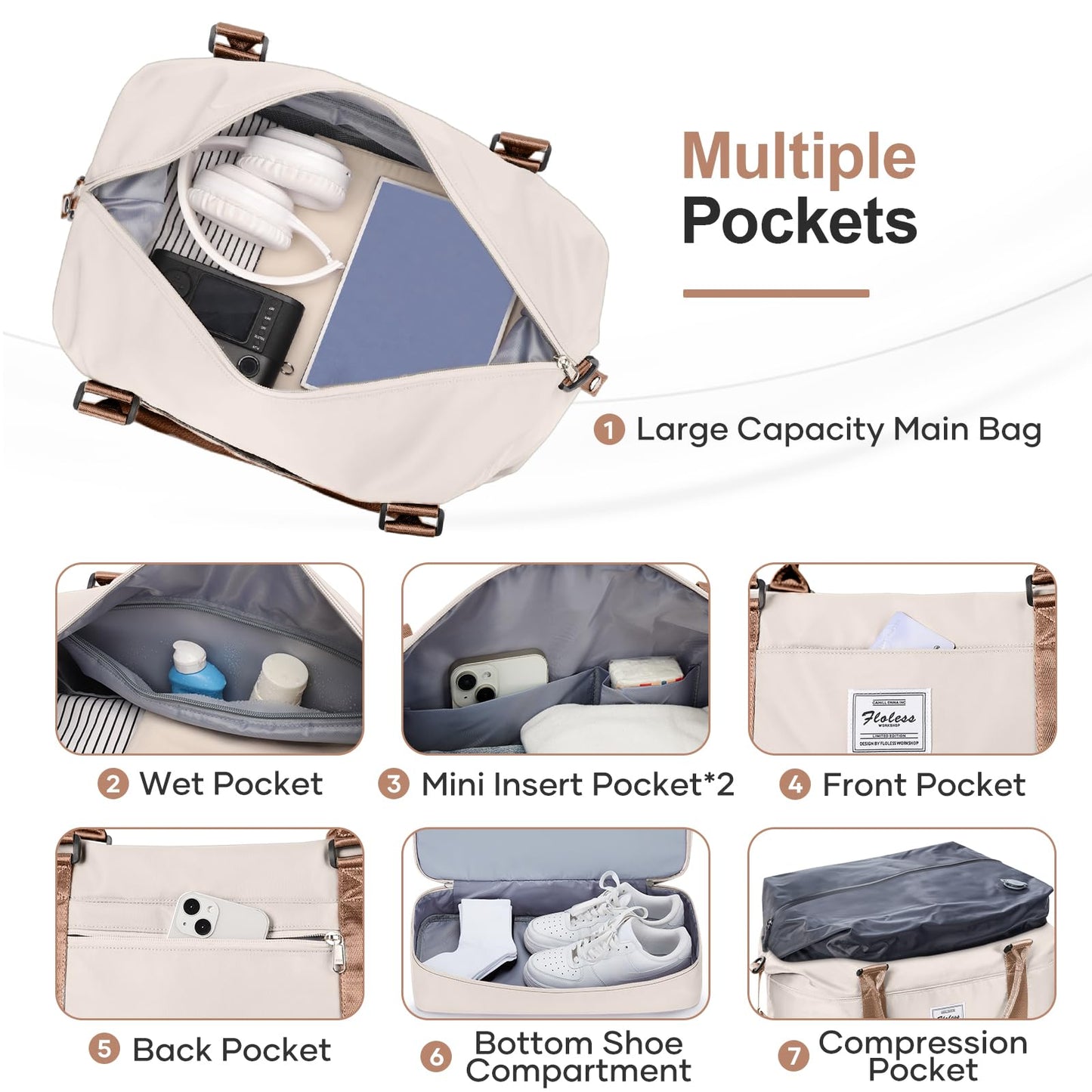 Weekender Travel Bag With Shoe Compartment
