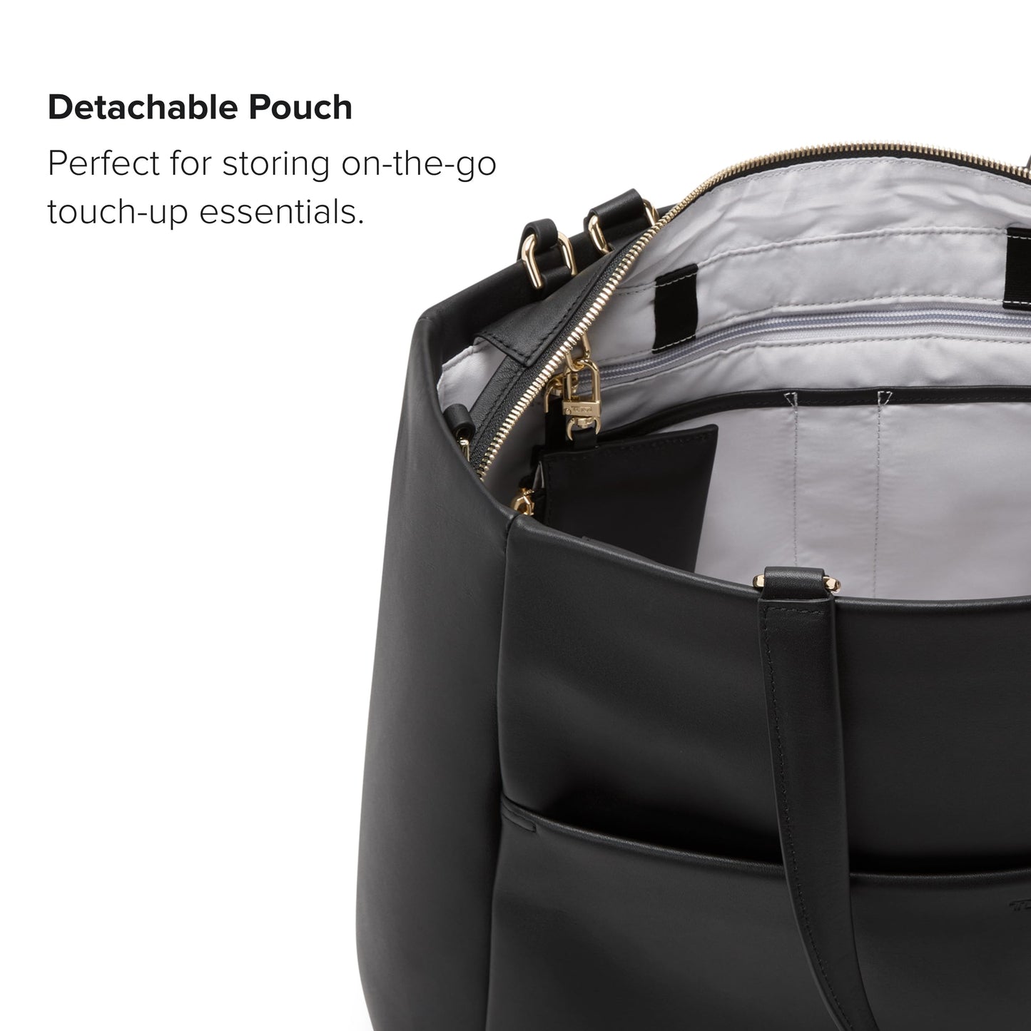 Leather Laptop Tote Bag With Crossbody Strap