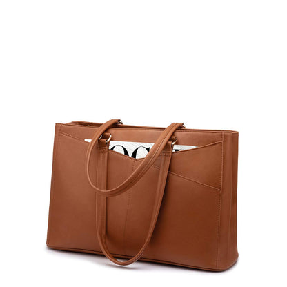 Waterproof Leather Laptop Tote Bag