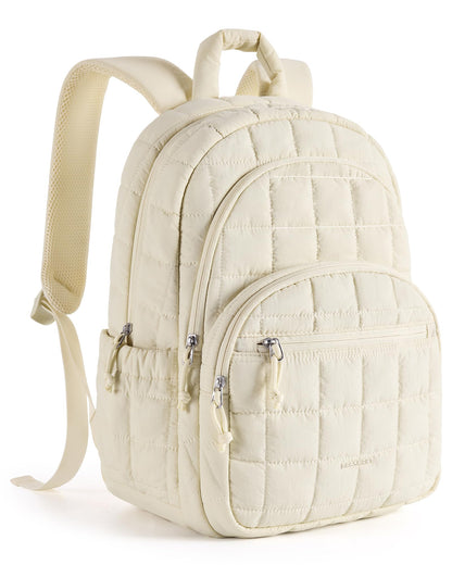Quilted Laptop Backpack With Water-Resistant Design