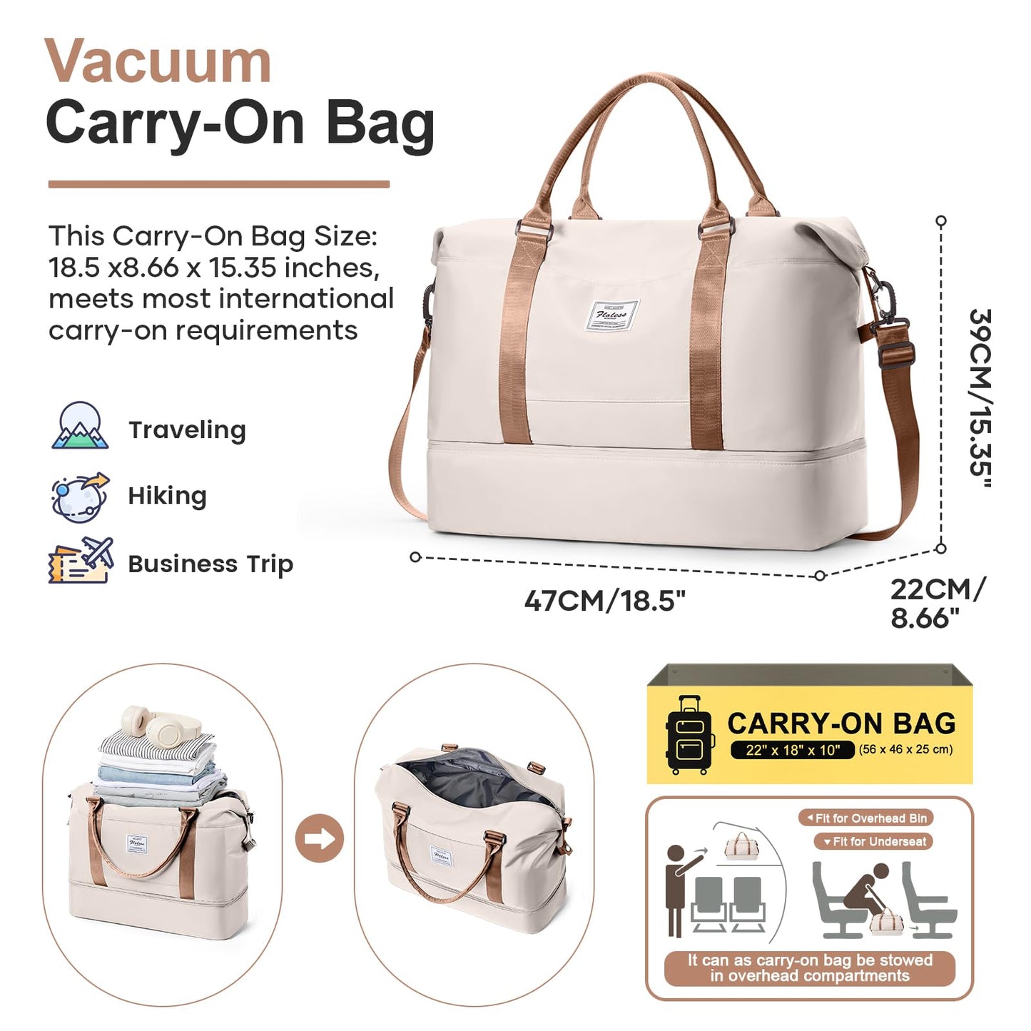 Weekender Travel Bag With Shoe Compartment