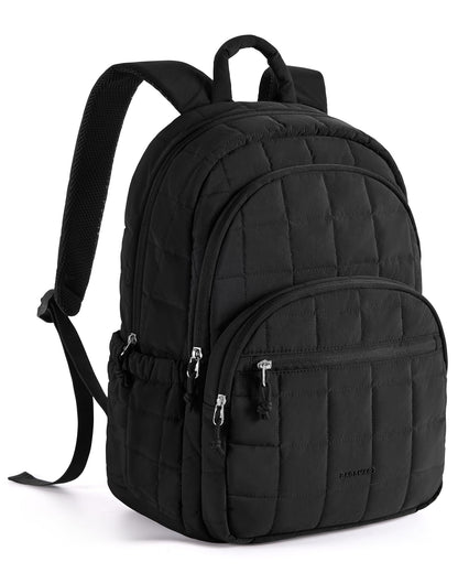 Quilted Laptop Backpack With Water-Resistant Design
