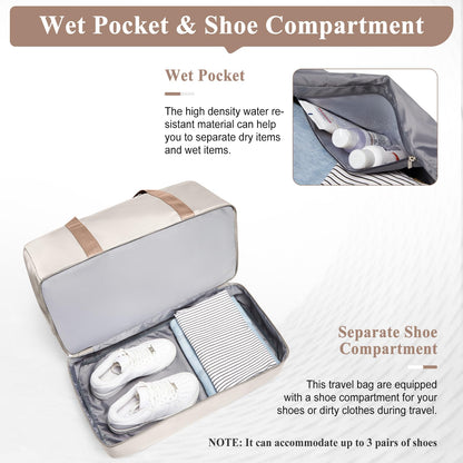 Large Weekender Travel Bag With Shoe Compartment
