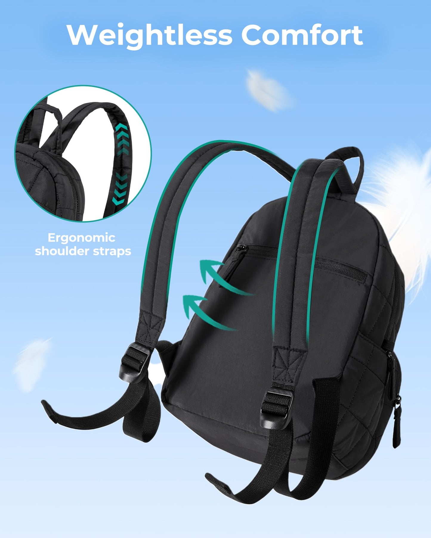 Quilted Laptop Backpack With Water-Resistant Design
