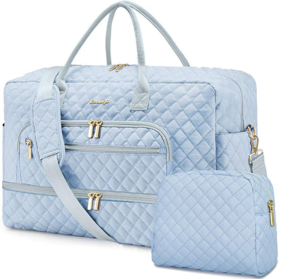 Large Travel Weekender Tote Bag With Wet Pocket