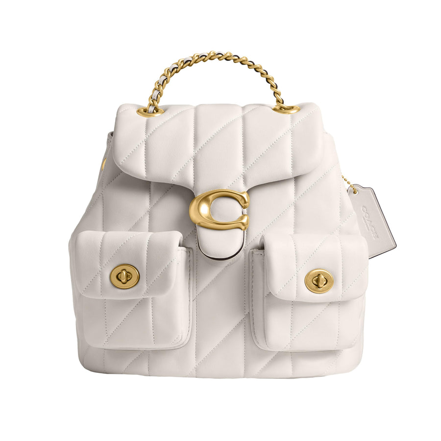 Quilted Leather Backpack With Signature Flap