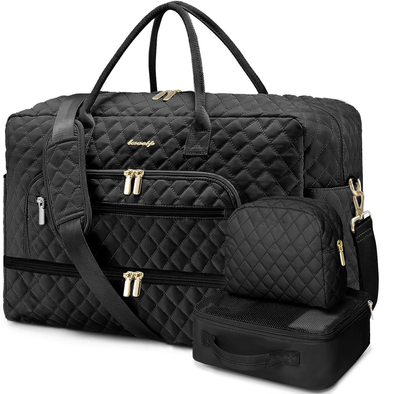 Large Travel Weekender Tote Bag With Wet Pocket