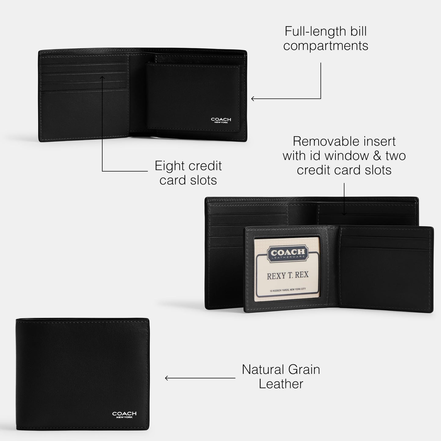 Leather 3-In-1 Bifold Wallet With Card Case
