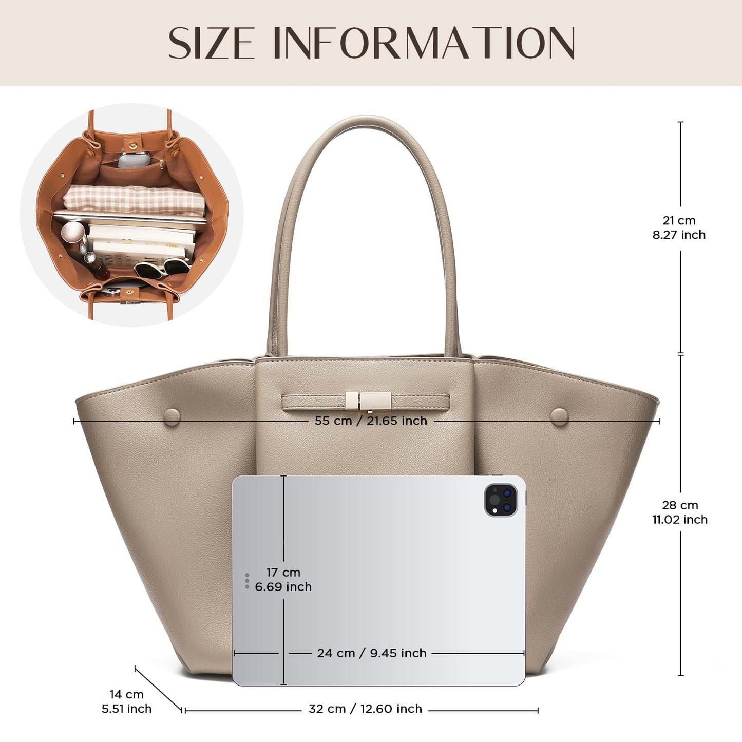 Large Vegan Leather Tote Bag With Top Handle