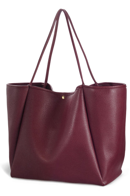 Oversized Leather Weekender Tote Bag