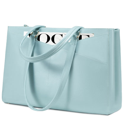 Waterproof Leather Laptop Tote Bag