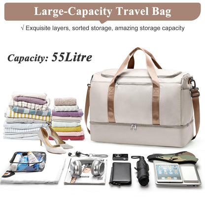 Large Weekender Travel Bag With Shoe Compartment