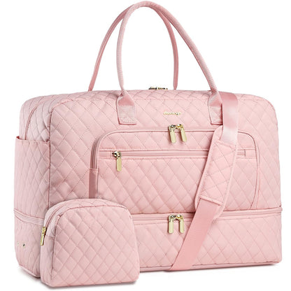 Large Travel Weekender Tote Bag With Wet Pocket
