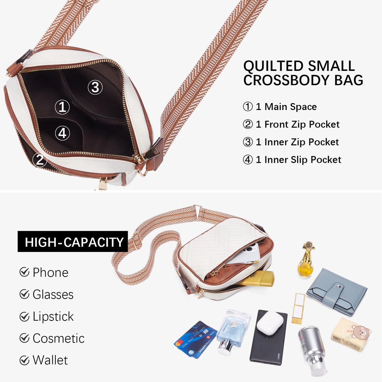 Quilted Vegan Leather Crossbody Bag
