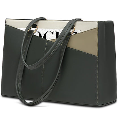 Waterproof Leather Laptop Tote Bag