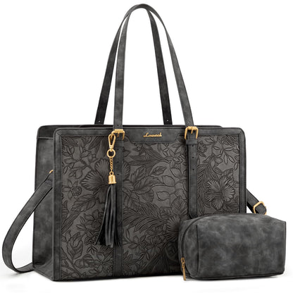 Vintage Leather Laptop Tote Bag